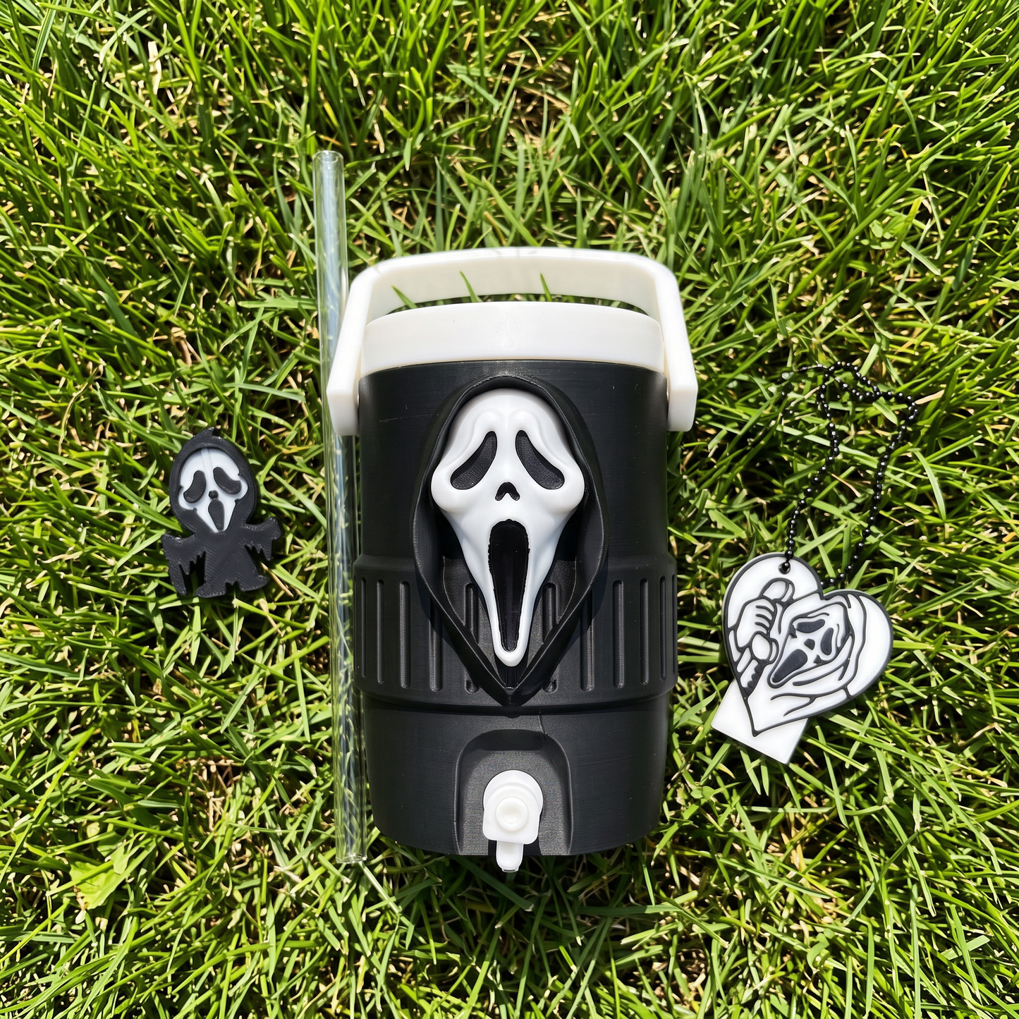 Horror 12oz Can Holder with Lid, Straw Topper & Can Opener